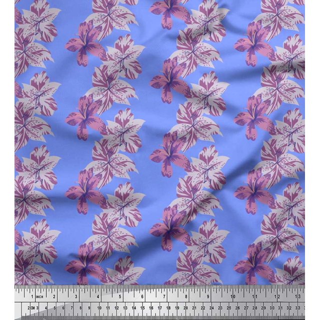 Soimoi Viscose Chiffon Fabric Flower Floral Print Fabric by The Yard 42 Inch Wide