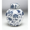 thumbnail image 1 of AA Importing 59767 Bocal Rond Bleu et Blanc avec Couvercle, 1 of 1