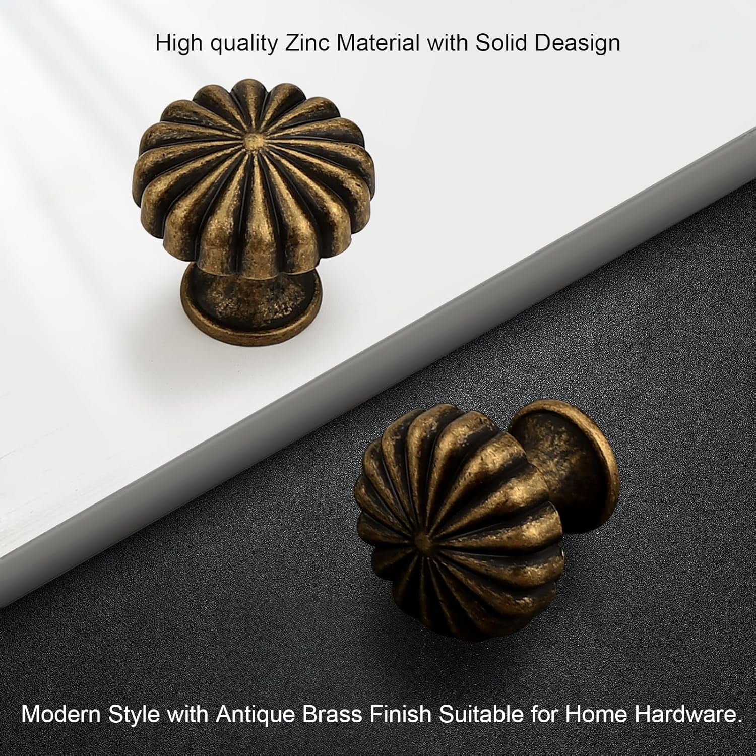 5 Pack Antique Brass Cabinet Knobs Vintage Drawer Zinc Alloy Dresser for Kitchen Cabinets Drawers