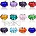 thumbnail image 5 of 146/149pcs Murano Large Acrylic Beads with Hand-painted Patterns And Silvery Brass Cores, European Style Accessories Suitable for Bracelets And Necklaces (multi-faceted), Bracelet Crafting,, 5 of 9