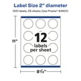 thumbnail image 6 of Avery Matte White Round Labels, 2" Diameter, 300 Labels, 6 of 8