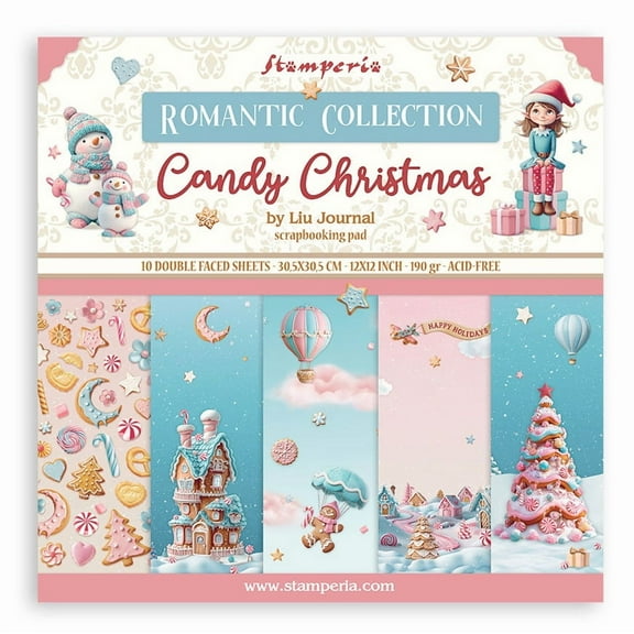 Stamperia Scrapbooking Pad 12"x12" 10/Pkg-Candy Christmas