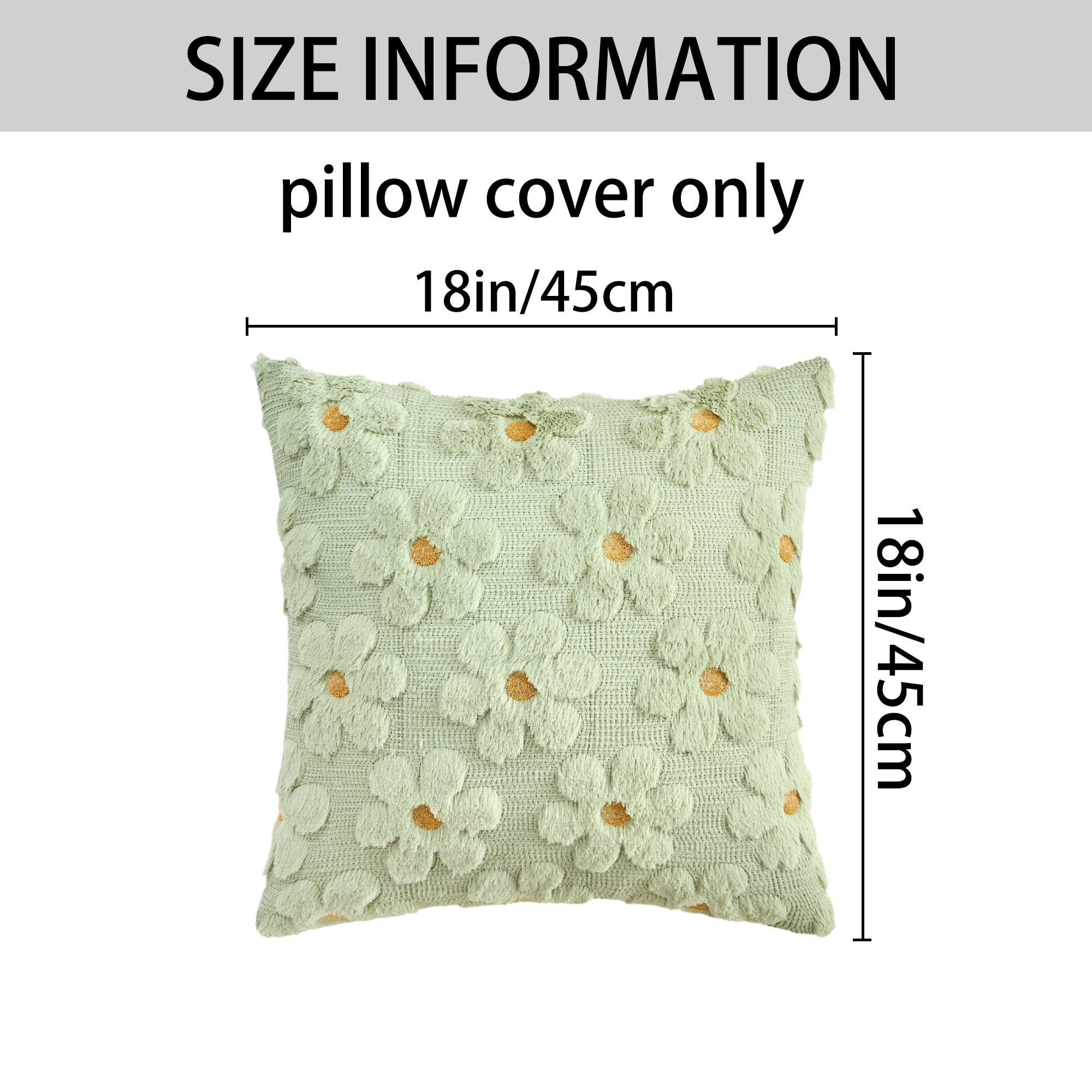 Unique Bargains Throw Pillow Covers Set of 2 Floral Pillows for Sofa Decor Green