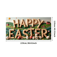 thumbnail image 3 of Happy Easter Themed Decorative Banner with Bunny and Eggs Backdrop for Easter Party Easter Decoration Photography Props Family Gatherings Spring Celebrations, 3 of 7