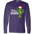 thumbnail image 3 of Inktastic Feliz Navidad Christmas Cactus in Santa Hat Long Sleeve T-Shirt, 3 of 5