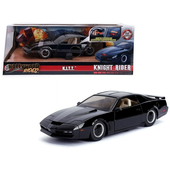1982 Pontiac Firebird Trans Am Black with Light K.I.T.T. "Knight Rider" (1982) TV Series "Hollywood Rides" Series 1/24 Diecast Model Car by Jada