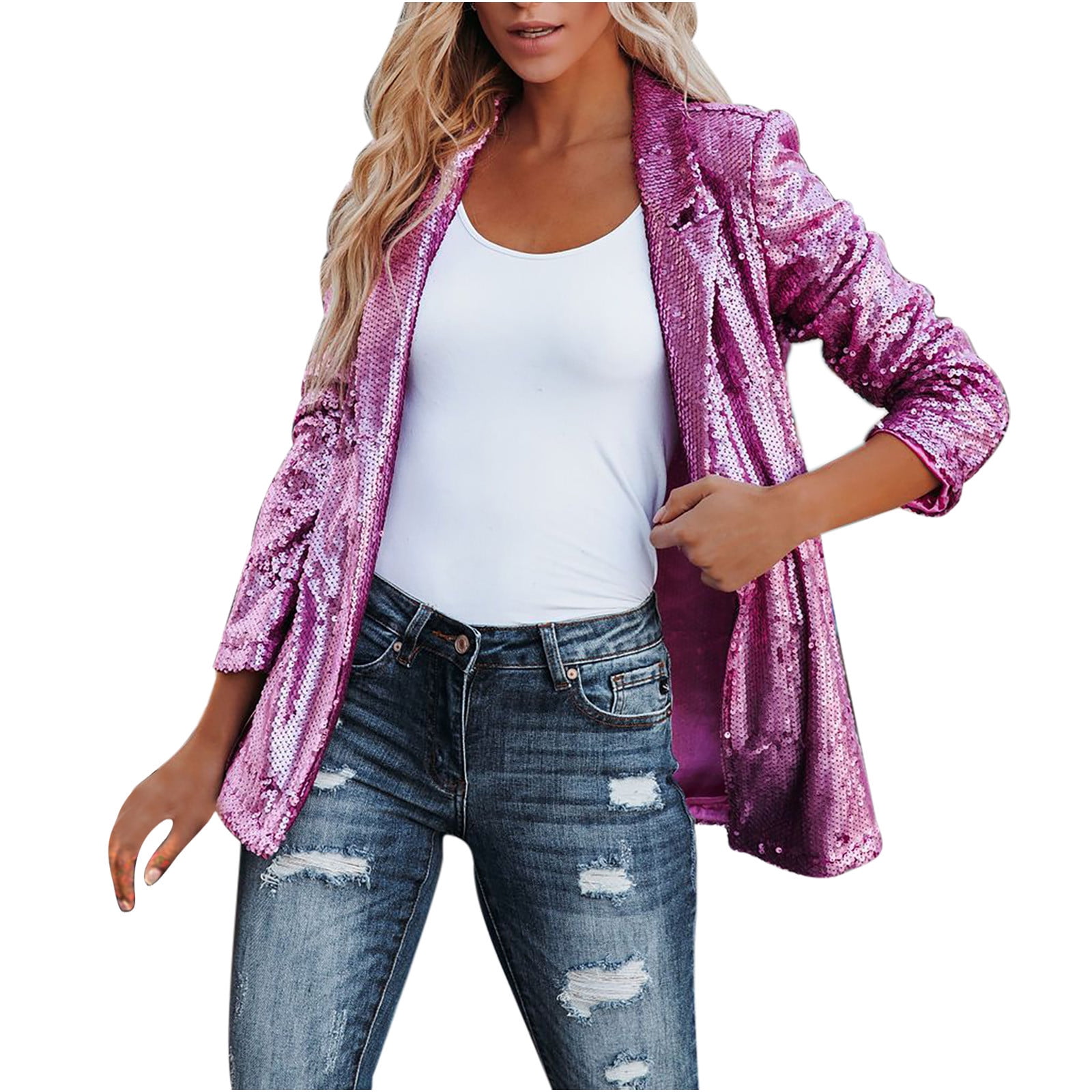 pink sequin cardigan