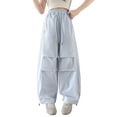 thumbnail image 2 of Girls' Lightweight Cargo Pants For Girls Loose Wide Leg Harem Style Joggers With Draped Pleats Casual Wear For Kids, 2 of 8