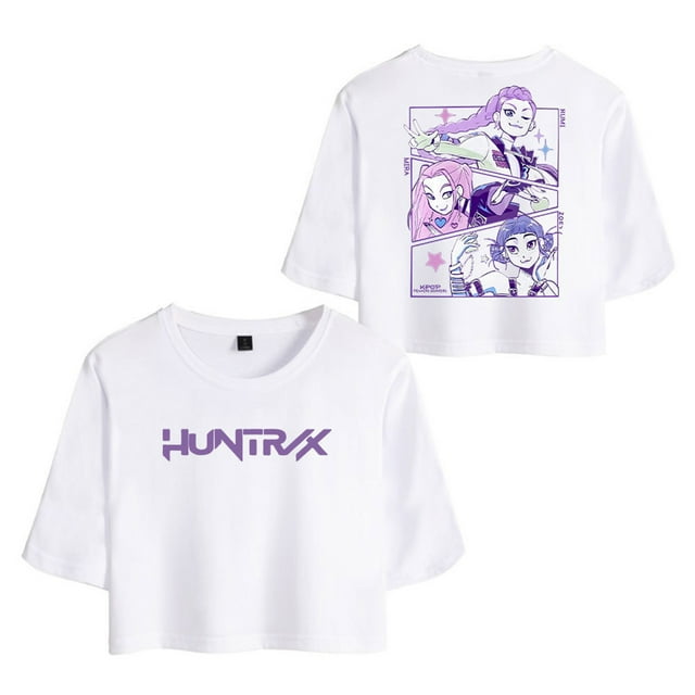 Unisex Huntrix De-mon Hun&Ters Shirt Short Sleeve Summer Casual Crop Tops Graphic Tee For Pop Singer And Movie Fans L