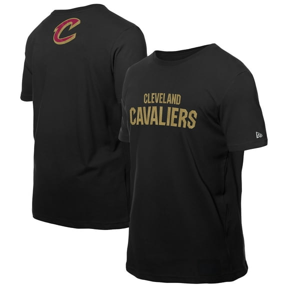 Men's-New Era  Black Cleveland Cavaliers Premium Wordmark T-Shirt