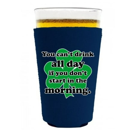 Coolie Junction Drink All Day Funny Pint Glass Coolie Navy