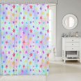 thumbnail image 2 of Manfei Colorful Stars Shower Curtain 72Wx78L,Cute Cartoon Theme Bath Curtain,Teal Purple, 2 of 5
