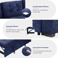 thumbnail image 4 of EUROCO 82.6" L Shaped Sectional Sofa Couch, Velvet Pull-out Sleeper Sofa Bed with Wheels, USB Ports, Power Sockets and Pillows for Living Room, Navy Blue, 4 of 8