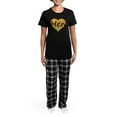 thumbnail image 4 of CafePress - Hen Gold Glitter Heart Pajamas - Women's Short Sleeve Print T-Shirt and Pants Dark Cotton Pajama Set, 4 of 7