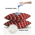 thumbnail image 5 of Outdoor Throw Pillow Cover Classic Moroccan Tile Geometric Art Waterproof Cushion Covers 2 Pack Retro Burgundy Pillow Cases Home Decoration for Patio Garden Couch Sofa, 5 of 7