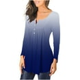 thumbnail image 3 of OKBOP Sparkly Tops For Women,Casual T-Shirt Printed Long Sleeve Round Neck Ruched Pullover White Blouse For Women Pink Long Sleeve Shirt, 3 of 6