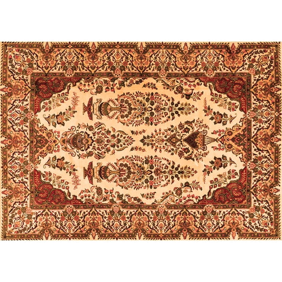 Ahgly Company Indoor Rectangle Persian Orange Traditional Area Rugs, 5' x 7'
