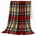 thumbnail image 2 of Classic Red Plaid Tartan Pattern, Dramatic Artistic Scene, Warm Flannel Blanket for Living Room and Reading Nook, Art Lovers person's Day Gift, Artistic Home Decor, 2 of 9