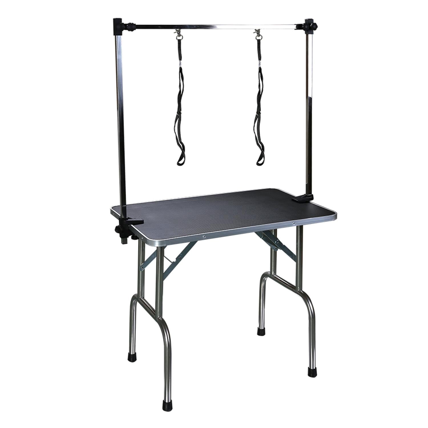 Pefilos 42" Dog Pet Grooming Table for Large Medium Dogs and Cat Professional Portable Trimming Table with Arm/Noose/Mesh Tray, Black Pefilos 42" Dog Pet Grooming Table for Large Medium Dogs and Cat Professional Portable Trimming Table with Arm/Noose/Mesh Tray, Black