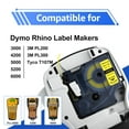 thumbnail image 5 of NineLeaf 1 Pack Compatible for DYMO 18052 Industrial Rhino Heat Shrink Tube Yellow 6mm 1/4'' Cable Wire Label Tape, 5 of 7