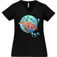 thumbnail image 3 of Inktastic Fort Lauderdale, Florida Swimming Sea Turtle with Bubbles Women's Plus Size V-Neck T-Shirt, 3 of 5