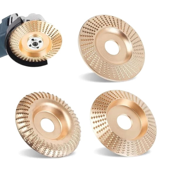 Angle Grinder Polishing Pad, Universal Fit 3-Piece Carbon Steel Wheel, Wood Sanding Shaping Sculpting Cutting for Fast Stock Removal Woodworking