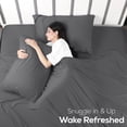 thumbnail image 4 of Utopia Bedding Full Sheet Set - Jersey Knit Sheets 4 Piece  Cotton  Soft T-Shirt Stretchy Sheets Heather Dark Grey, 4 of 7