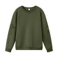 thumbnail image 3 of Chiccall Mens Casual Fleece Lined Sweatshirts with Sleeve Pockets Fashion Crew Neck Cargo Sweatshirts, 3 of 8