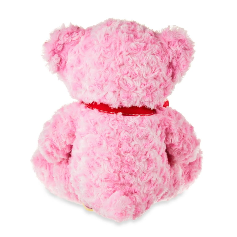 Pink fluffy on sale teddy bear