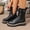 Black, variant on Womens Platform Combat Boots Lace Up Side Zipper Ankle Boots Lightweight Flexible Non Slip Outsole Comfort for Street,Daily Wear