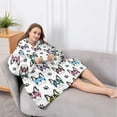 thumbnail image 5 of Oversized Wearable Blanket Hoodie,French Bulldog with Glasses White Sherpa Blanket Hoodie with Super Pockets,Super Warm Fuzzy Pullover for Women & Men, 5 of 6