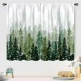 thumbnail image 4 of Forest Curtains,Watercolor Green Forest Pine Trees Natural Landscape Printed Drapes Treatments for Bedrooms Living Rooms Kitchens Cafe 2 Panel,42X63 Inch, 4 of 5