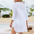 thumbnail image 6 of Women's Long Sleeve Shirts Cotton Linen Button Down Blouses Boho Tunic Tops White XXL, 6 of 9