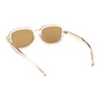 thumbnail image 4 of Hipster Narrow Rounded Rectangle Vintage Style Plastic Sunglasses Beige, 4 of 4
