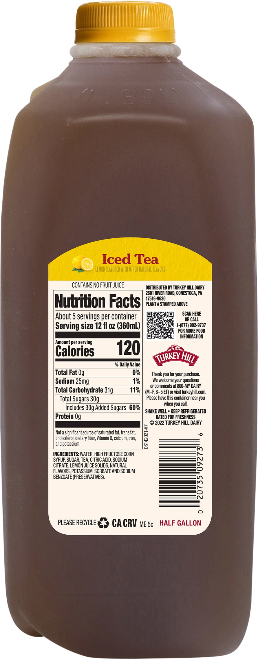 Turkey Hill Iced Tea, Half Gallon