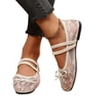 thumbnail image 5 of HTHLVMD Lace Ballet Flats, Mary Janes, Cross Strap Flats, Breathable Mesh Shoes, Women's Lace Ballet Flats Cross Strap Mesh Breathable Mary Jane Shoes Low Cut Slip-On Dress Flats, Beige 5.5, 5 of 7