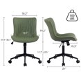 thumbnail image 4 of Kidol & Shellder Green Desk Chair with Wheels, Adjustable Rocking Cozy PU Mid-Back Office Task Chair, 4 of 6
