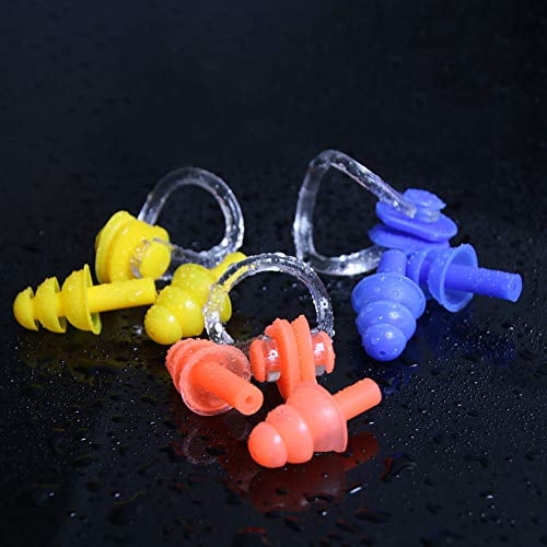 UPINS 14 Sets Waterproof Swimming Earplugs Nose Clips Silicone Swim Training Protector Plugs with Box Package
