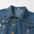 thumbnail image 5 of Mwjwdo Toddler Baby Boys Girls Denim Jacket Casual Outerwear Clothing Distressed Jean Jacket Top Cowboy Fall Spring Coat Blue 3 Years, 5 of 9