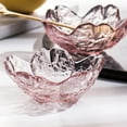 thumbnail image 4 of Dengjunhu 2Pcs Sakura Plates Soy Sauce Dish with gold side, Sakura Shaped Glass Seasoning Dishes/Pink Appetizer Plates , Japanese Crystal Salad Bowls, Housewarming Gifts, 4 of 7