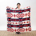thumbnail image 2 of Carstens, Inc. Wrangler Ultra Premium Super Soft Plush Sherpa Fleece Oversized Throw Blanket 54" x 68", Red White & Blue Southwestern, 2 of 7