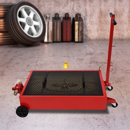 20 Gallon Oil Drain Tank, Large Capacity Oil Change Pan With 20gal Capacity Tank Modern Red Oil Drain Pan