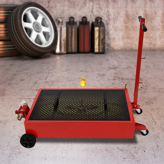 20 Gallon Oil Drain Tank, Large Capacity Oil Change Pan With 20gal Capacity Tank Modern Red Oil Drain Pan