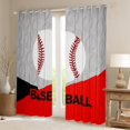 thumbnail image 2 of Feelyou Cartoon Baseball Sports Curtains Pack of 2 (42x84 Each), Est Softball Sleep Repeat Curtains Blackout, Teens Kids Girls Teens Bedroom Curtains, Curtains and Drapes Decor, 2 of 6