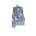 thumbnail image 1 of Sterling Silver 16" 1.2mm Box Chain ALABAMA State Pendant Necklace, 1 of 2
