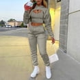 thumbnail image 2 of felwors Women 3 Piece Outfits Tracksuits Set Sexy Long Sleeve Pullover Hoodie Tank Crop Tops Jogger Sweatpants Sweatsuits Grey, XL, 2 of 4