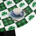 thumbnail image 6 of St. Patrick''s Decor Round Fitted Tablecloth Green Clover Grid Small Round Table Cover with Elastic Edge Wipeable Holiday Circle Table Cloths for Party Patio Kitchen Decor Fit for 40"-44" Table, 6 of 6