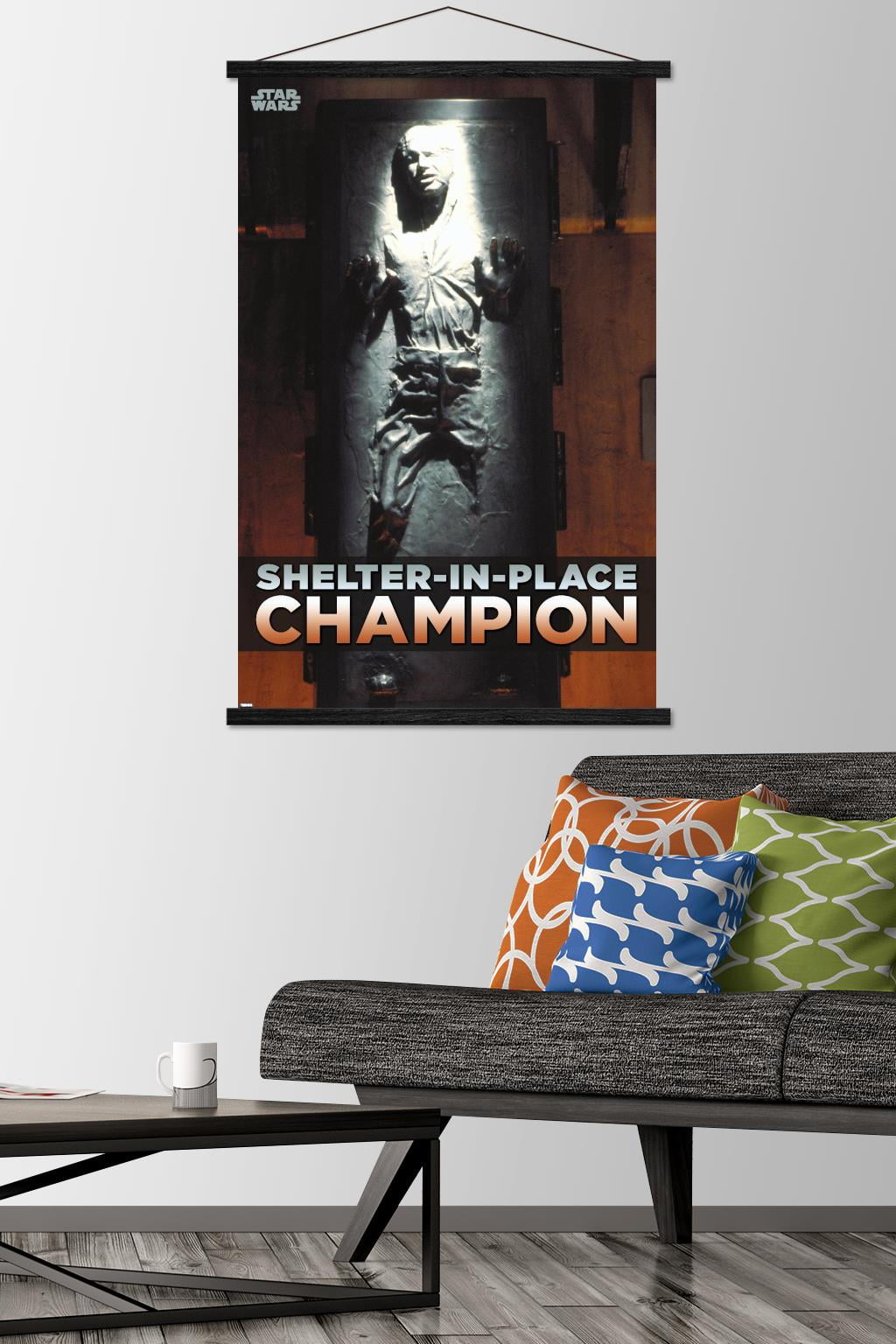 Star Wars: Saga - Han Solo - Shelter In Place Wall Poster with Wooden Magnetic Frame, 22.375" x 34"