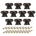 thumbnail image 1 of Uxcell Boutons de Cabinet, Bouton de Commode Rond Poignées en Bois Poignées de Tiroir avec Vis Brun Foncé, 1 of 7