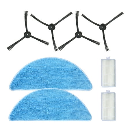 Pack of 8 Replacement Accessories Kit Mops + Side Brushes + HEPA Filters for ILIFE V5S V3S V3 V5 Pro Robotic Vacuum